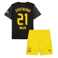 Fotbalové Dres Borussia Dortmund Donyell Malen #21 Dětské Venkovní 2024-25 Krátký Rukáv (+ trenýrky)